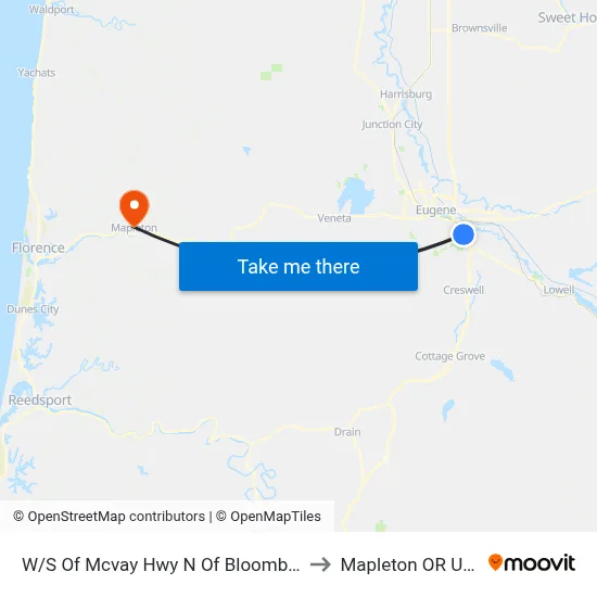 W/S Of Mcvay Hwy N Of Bloomberg to Mapleton OR USA map