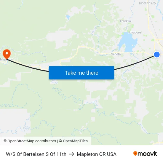 W/S Of Bertelsen S Of 11th to Mapleton OR USA map