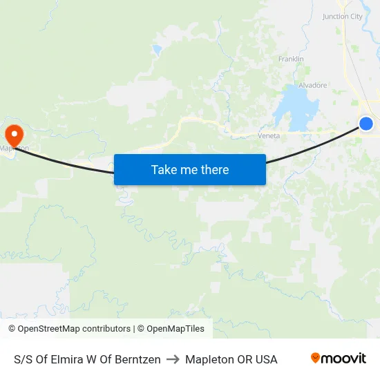 S/S Of Elmira W Of Berntzen to Mapleton OR USA map