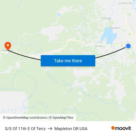 S/S Of 11th E Of Terry to Mapleton OR USA map