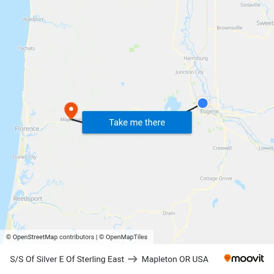 S/S Of Silver E Of Sterling East to Mapleton OR USA map