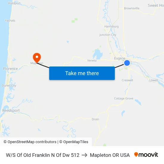 W/S Of Old Franklin N Of Dw 512 to Mapleton OR USA map