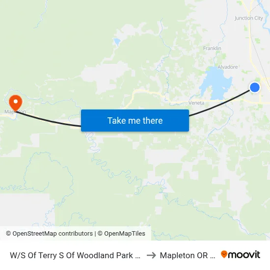 W/S Of Terry S Of Woodland Park Estates to Mapleton OR USA map