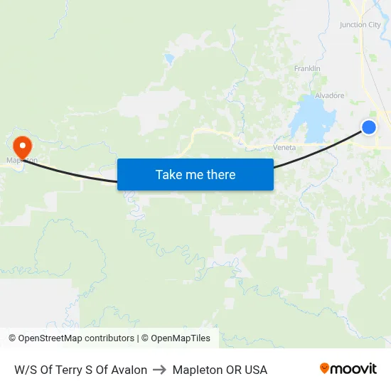 W/S Of Terry S Of Avalon to Mapleton OR USA map