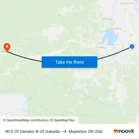 W/S Of Danebo N Of Isabelle to Mapleton OR USA map