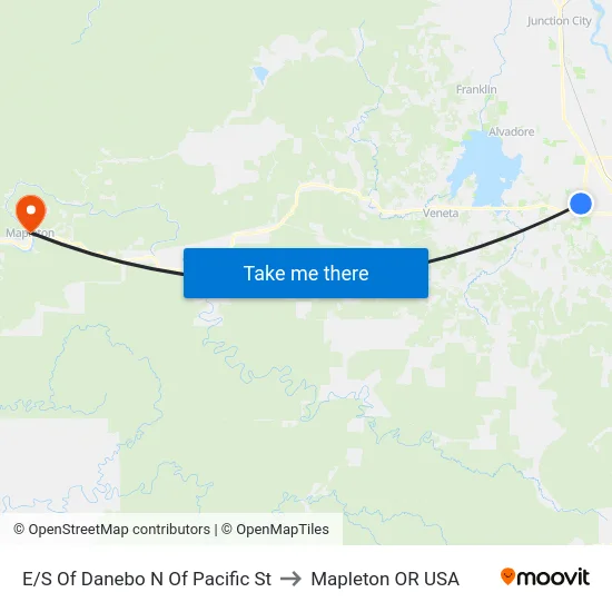 E/S Of Danebo N Of Pacific St to Mapleton OR USA map
