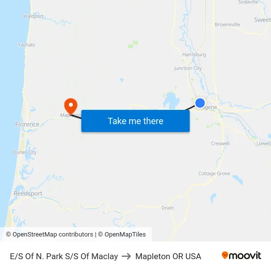 E/S Of N. Park S/S Of Maclay to Mapleton OR USA map
