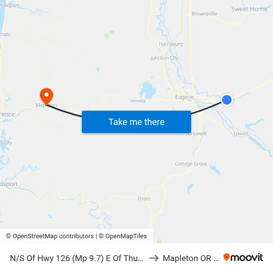 N/S Of Hwy 126 (Mp 9.7) E Of Thurston Rd to Mapleton OR USA map