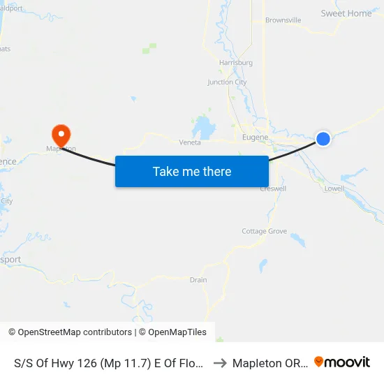 S/S Of Hwy 126 (Mp 11.7) E Of Flowerdale Dr to Mapleton OR USA map