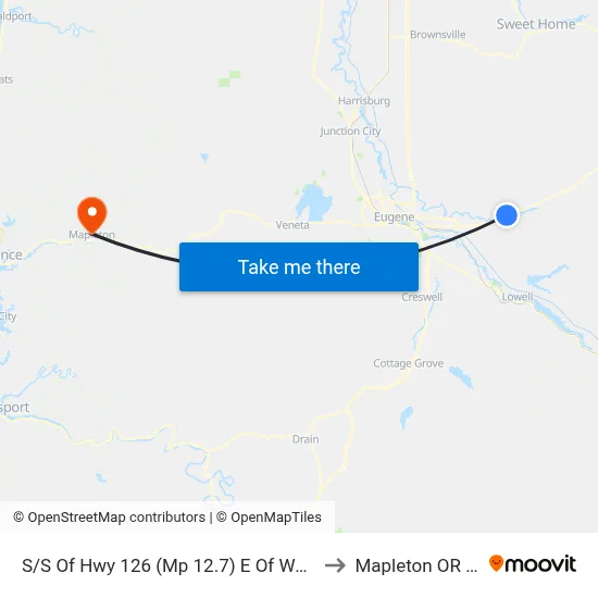 S/S Of Hwy 126 (Mp 12.7) E Of Walterville to Mapleton OR USA map