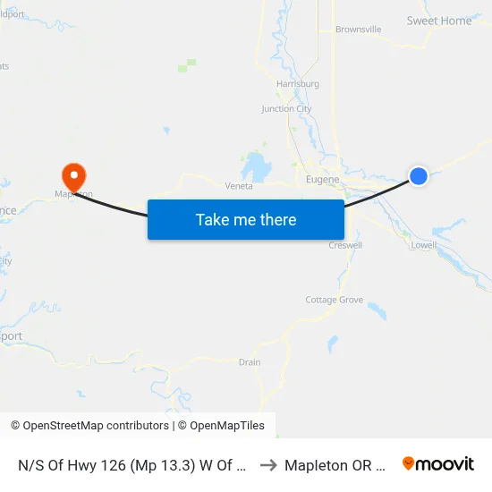 N/S Of Hwy 126 (Mp 13.3) W Of Fallin to Mapleton OR USA map