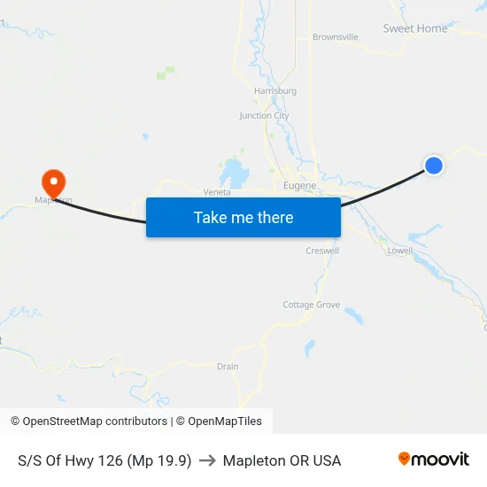 S/S Of Hwy 126 (Mp 19.9) to Mapleton OR USA map