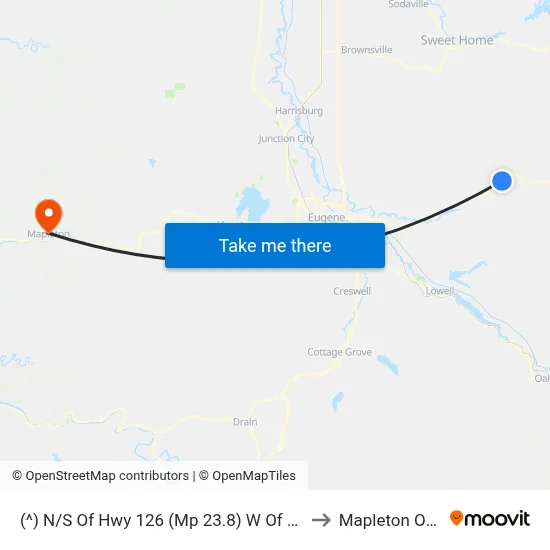 (^) N/S Of Hwy 126 (Mp 23.8) W Of Leaburg Dam to Mapleton OR USA map