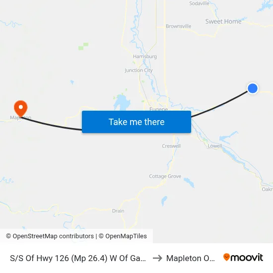 S/S Of Hwy 126 (Mp 26.4) W Of Gate Creek Rd to Mapleton OR USA map