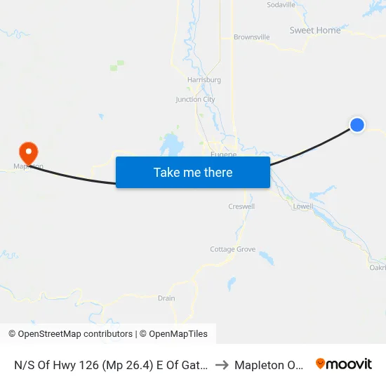 N/S Of Hwy 126 (Mp 26.4) E Of Gate Creek Rd to Mapleton OR USA map