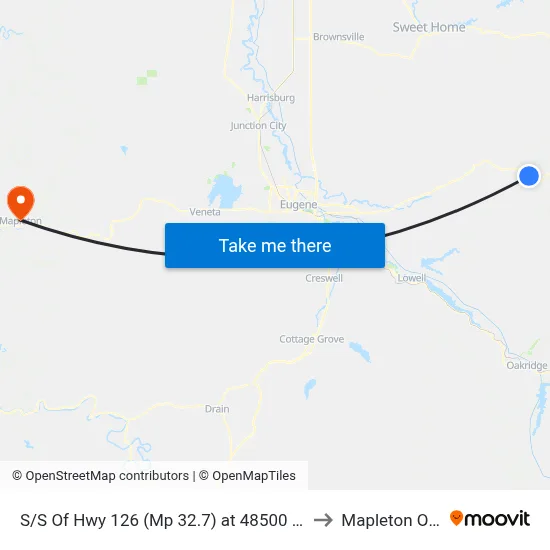 S/S Of Hwy 126 (Mp 32.7) at 48500 Mckenzie Hwy to Mapleton OR USA map