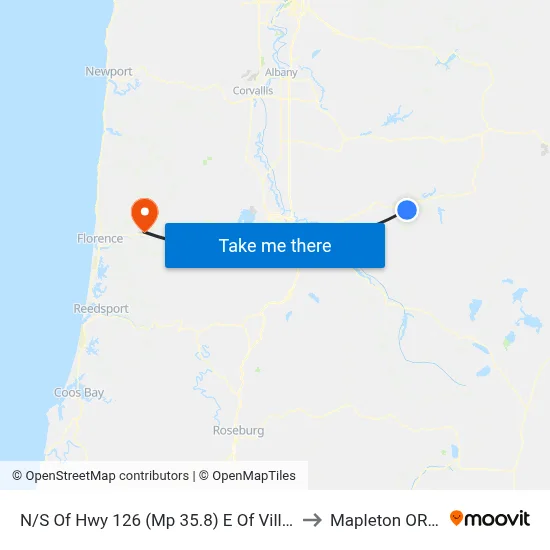 N/S Of Hwy 126 (Mp 35.8) E Of Village Cafe to Mapleton OR USA map