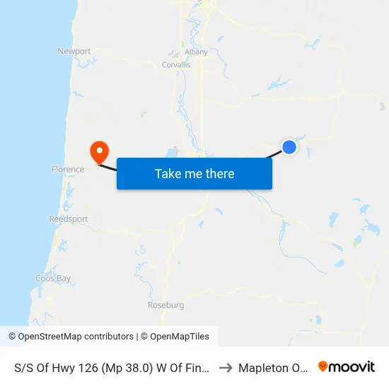 S/S Of Hwy 126 (Mp 38.0) W Of Finn Rock Store to Mapleton OR USA map