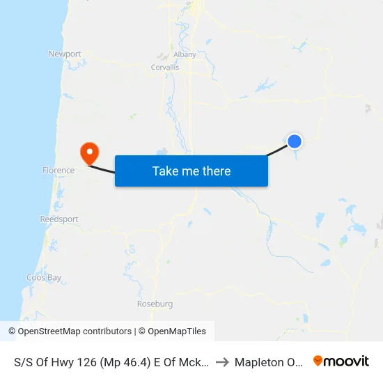S/S Of Hwy 126 (Mp 46.4) E Of Mckenzie Rvr Dr to Mapleton OR USA map