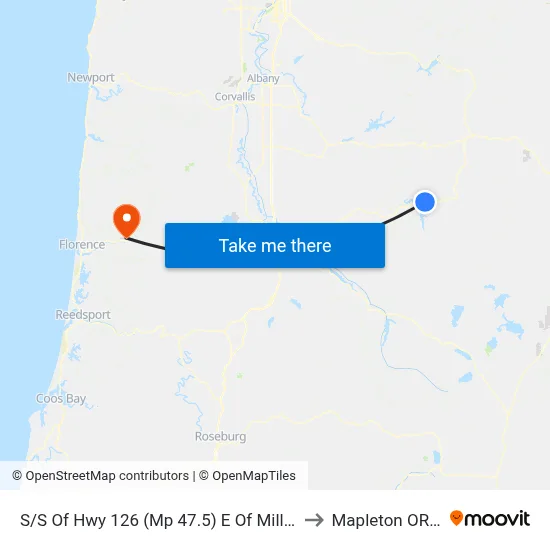 S/S Of Hwy 126 (Mp 47.5) E Of Mill Creek Rd to Mapleton OR USA map
