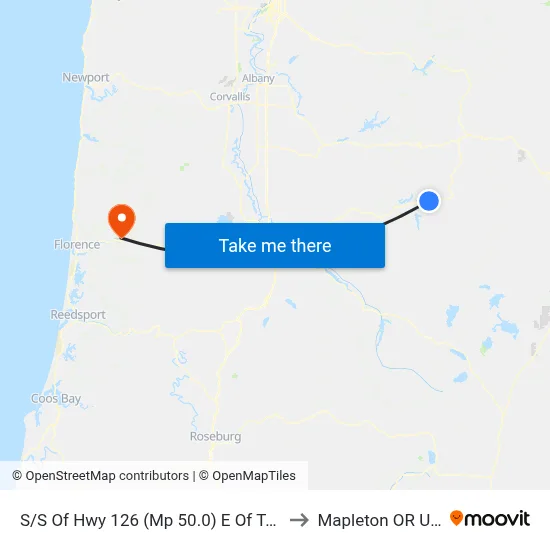 S/S Of Hwy 126 (Mp 50.0) E Of Taylor to Mapleton OR USA map