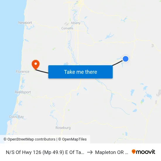 N/S Of Hwy 126 (Mp 49.9) E Of Taylor Rd to Mapleton OR USA map