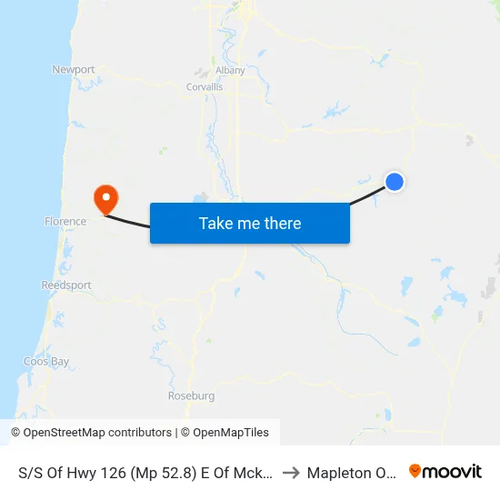 S/S Of Hwy 126 (Mp 52.8) E Of Mckenzierngrsta to Mapleton OR USA map