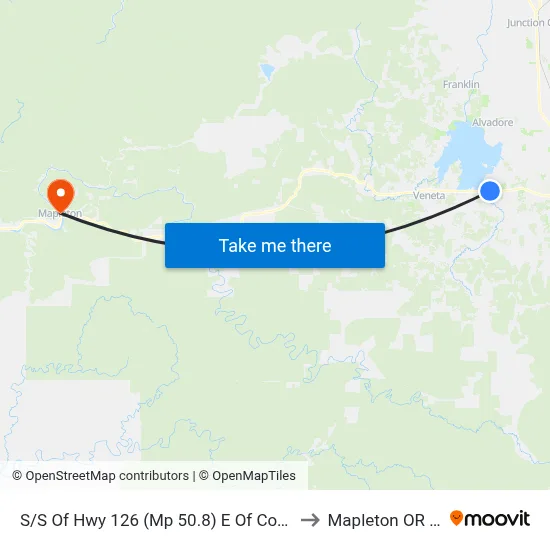 S/S Of Hwy 126 (Mp 50.8) E Of Coyote Crk to Mapleton OR USA map