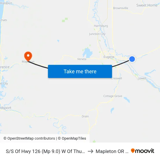 S/S Of Hwy 126 (Mp 9.0) W Of Thurston Rd to Mapleton OR USA map