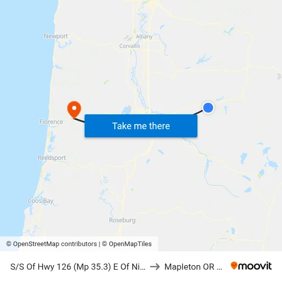 S/S Of Hwy 126 (Mp 35.3) E Of Nimrod to Mapleton OR USA map