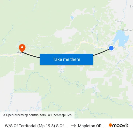 W/S Of Territorial (Mp 19.8) S Of Hunter to Mapleton OR USA map