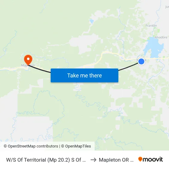 W/S Of Territorial (Mp 20.2) S Of Bolton to Mapleton OR USA map