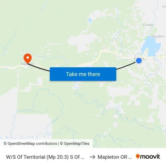 W/S Of Territorial (Mp 20.3) S Of Cheney to Mapleton OR USA map