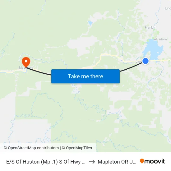 E/S Of Huston (Mp .1) S Of Hwy 126 to Mapleton OR USA map