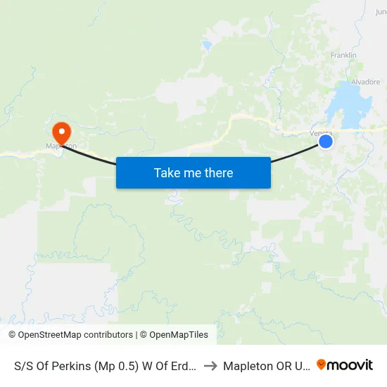 S/S Of Perkins (Mp 0.5) W Of Erdman to Mapleton OR USA map