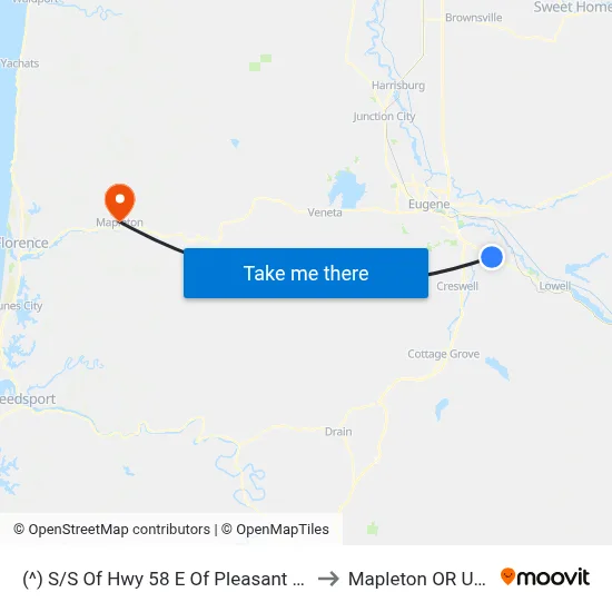 (^) S/S Of Hwy 58 E Of Pleasant Hill to Mapleton OR USA map