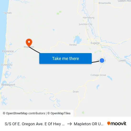 S/S Of E. Oregon Ave. E Of Hwy 99 to Mapleton OR USA map