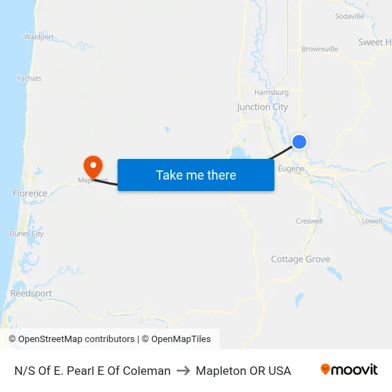 N/S Of E. Pearl E Of Coleman to Mapleton OR USA map