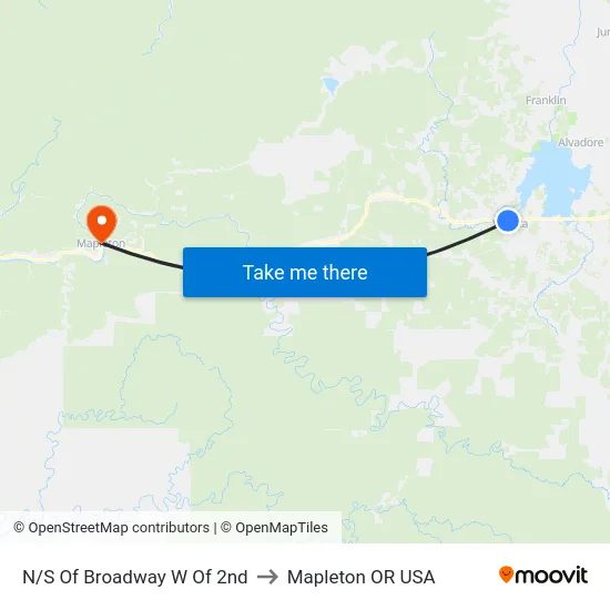 N/S Of Broadway W Of 2nd to Mapleton OR USA map