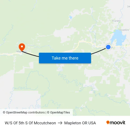 W/S Of 5th S Of Mccutcheon to Mapleton OR USA map