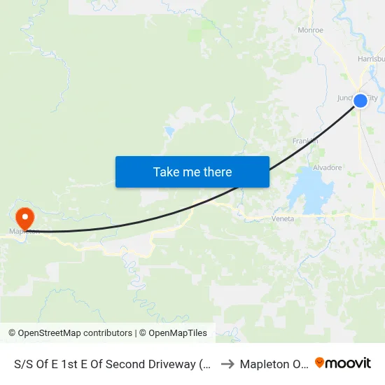 S/S Of E 1st E Of Second Driveway (Country Coach) to Mapleton OR USA map
