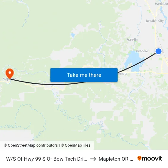 W/S Of Hwy 99 S Of Bow Tech Driveway to Mapleton OR USA map