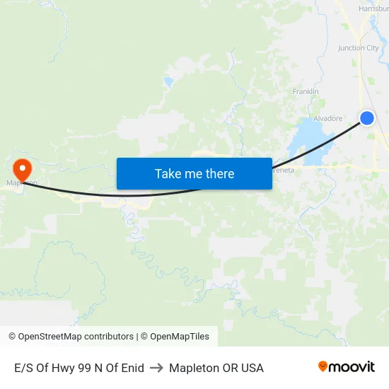E/S Of Hwy 99 N Of Enid to Mapleton OR USA map