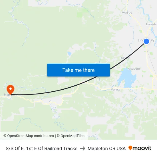 S/S Of E. 1st E Of Railroad Tracks to Mapleton OR USA map