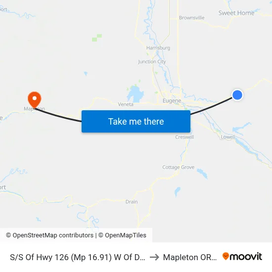 S/S Of Hwy 126 (Mp 16.91) W Of Dw 41404 to Mapleton OR USA map