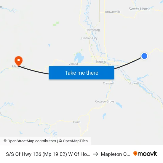 S/S Of Hwy 126 (Mp 19.02) W Of Holden Creek Ln to Mapleton OR USA map