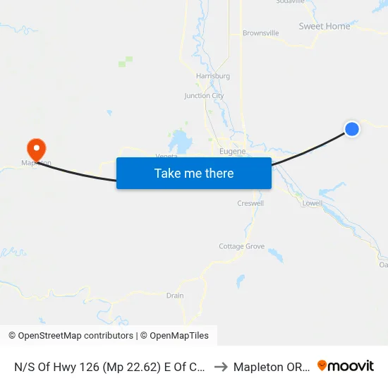 N/S Of Hwy 126 (Mp 22.62) E Of Canal Lane to Mapleton OR USA map