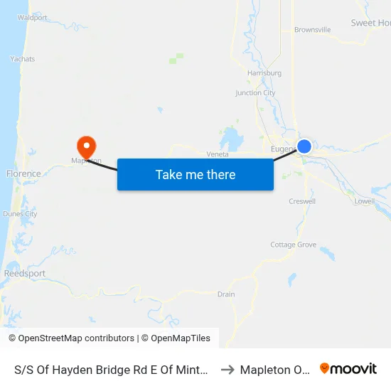 S/S Of Hayden Bridge Rd E Of Mintmeadow Way to Mapleton OR USA map