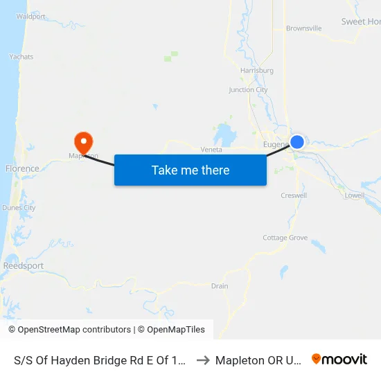 S/S Of Hayden Bridge Rd E Of 10th to Mapleton OR USA map