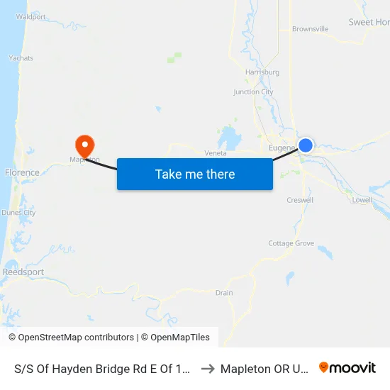 S/S Of Hayden Bridge Rd E Of 15th to Mapleton OR USA map
